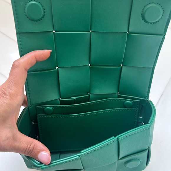 Steven Dann Small Woven Leather Belt Bag in Forest Green - Picture 2 of 3